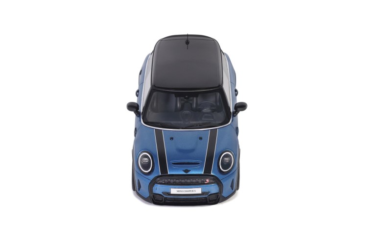 Mini Cooper S Island Blue + White Stripes 2021