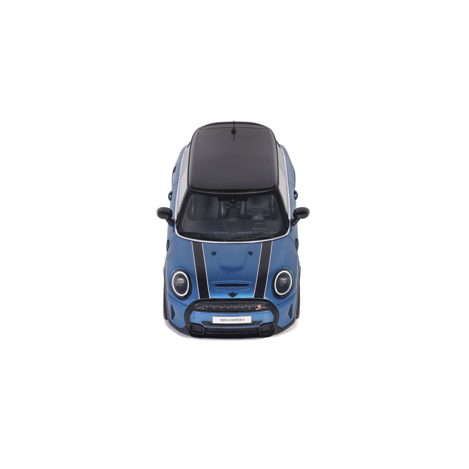 Mini Cooper S Island Blue + White Stripes 2021