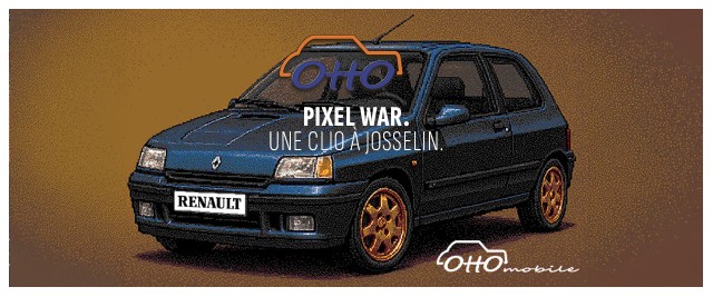 OttOmobile se lance dans la Pixel War 2025 ! Une Clio &agrave; Josselin.